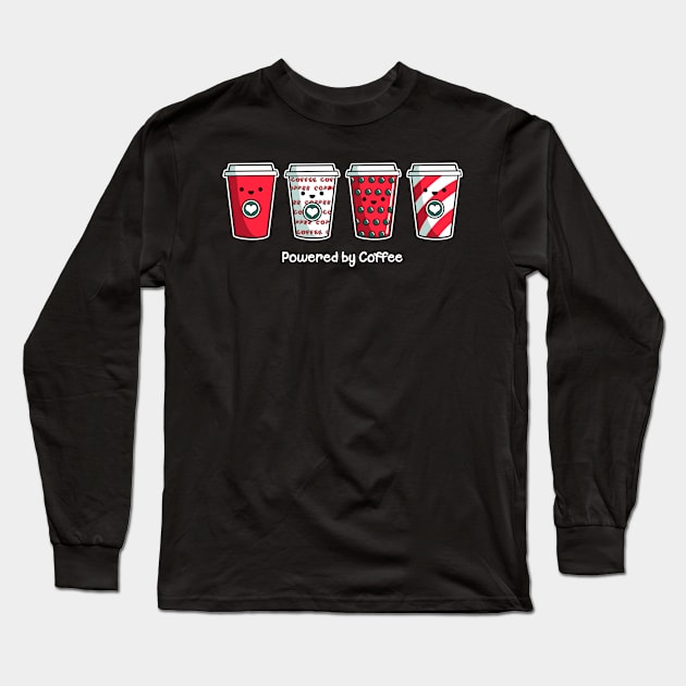 Starbucks Cute Coffee Cups Long Sleeve T-Shirt by fishbiscuit